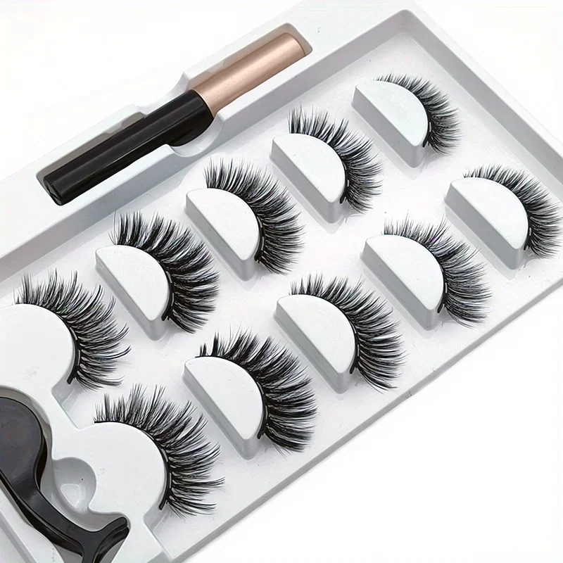 Eyelash Extension Uv Glue - 5Pairs Magnete Kirpik Seti Manyetik Likit