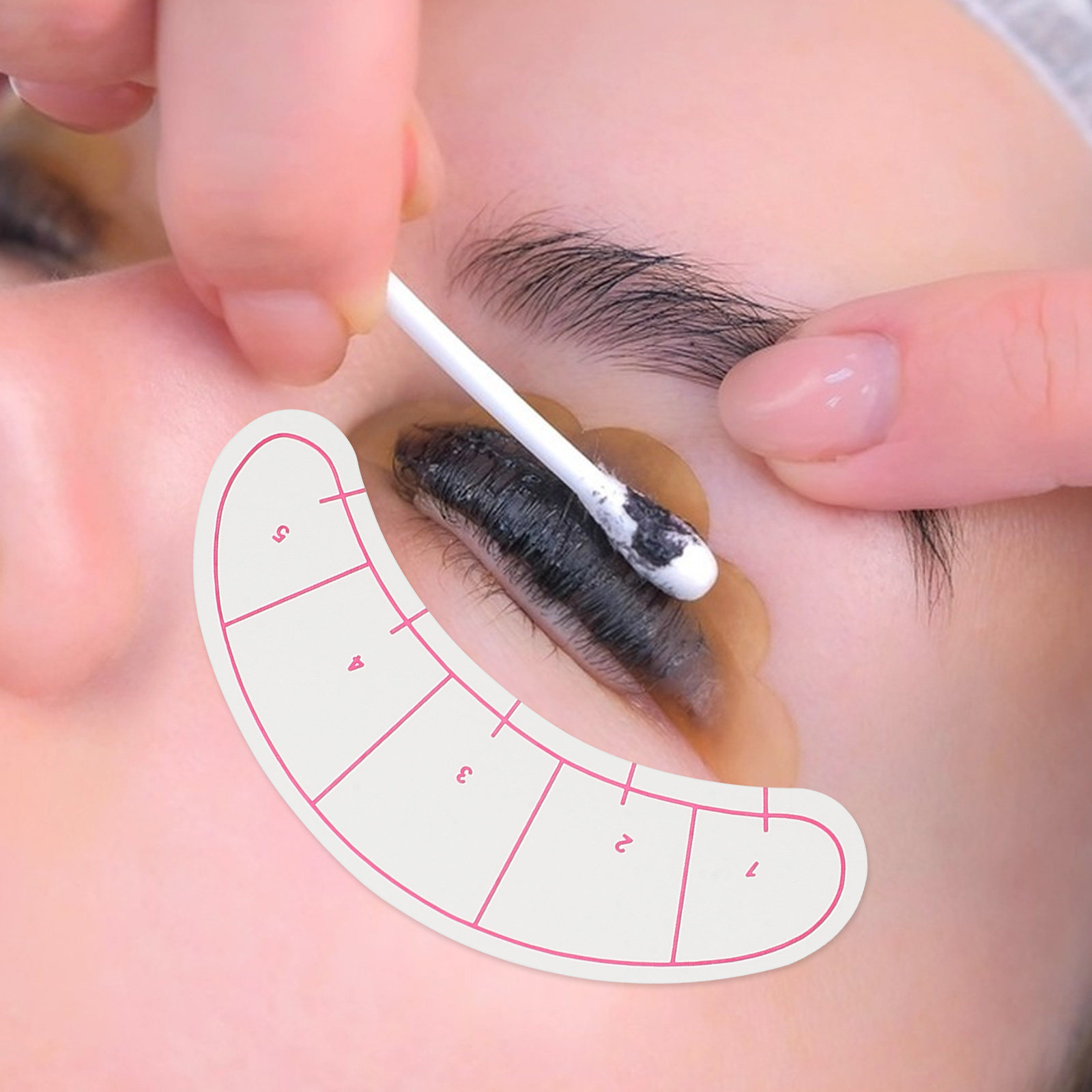 Lash Mapping Sticker - 10 Yaprak Kirpik Uzatma Kağıt Bantları,