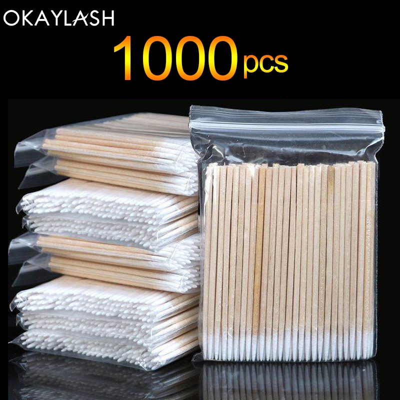 Eyelash Extension Glue Remover - 300/100 adet doğal ahşap tek kullanımlık